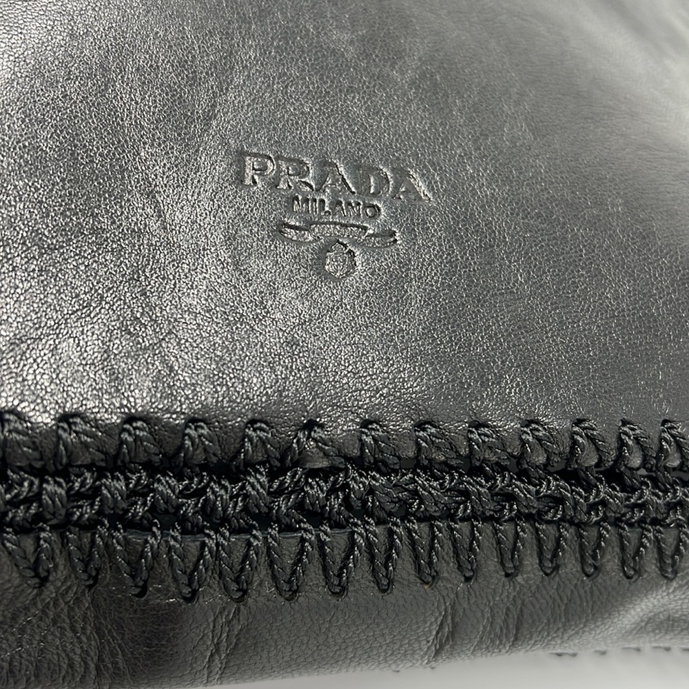 Prada Leather And Crochet Small Tote Bag - Picture 9 of 16